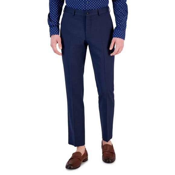 ARMANI EXCHANGE Men Blue SLIM FIT Flat Front Wool Dress Pants 30 R NWT - Picture 3 of 4